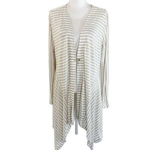 Soft Surroundings Womens Linen Cascadia Cardigan One Button Hanky Hem‎ Beachy XL